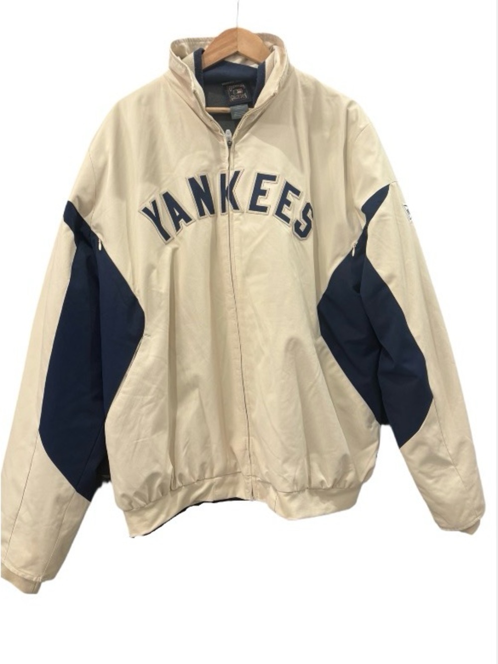 New York Beige & Navy Zip-Up Jacket
